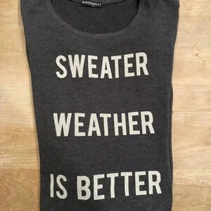 Women’s Grey White crew neck Signorelli Statement Sweater Size L